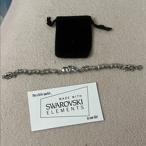 Swarovski Silver Crystal Bracelet Sparkling Chain elephant